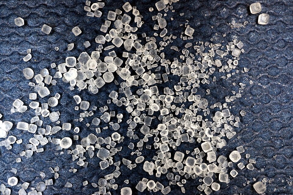 Macro photograph of salt crystals