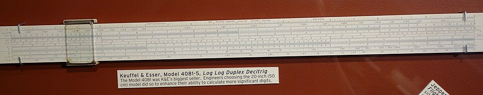 A Keuffel & Esser log-log duplex decitrig slide rule